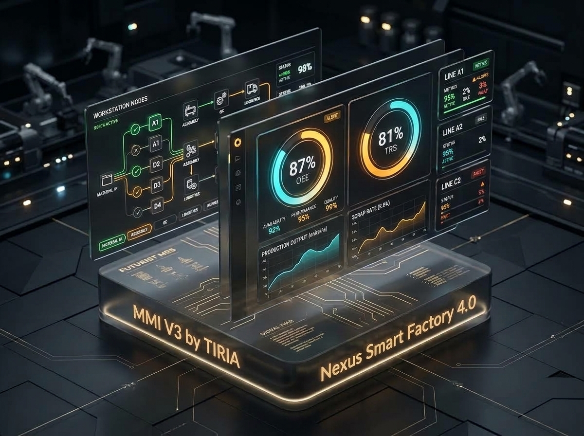 Architecture 3D de la plateforme MES MMI V3 - Digital Twin et TRS